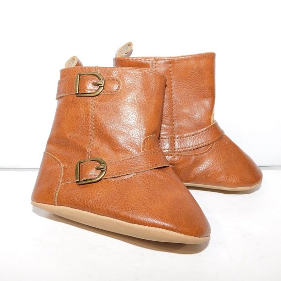 Old Navy Baby Girl 6-12 Months Brown Boots with Buckles - Picture 4 of 6